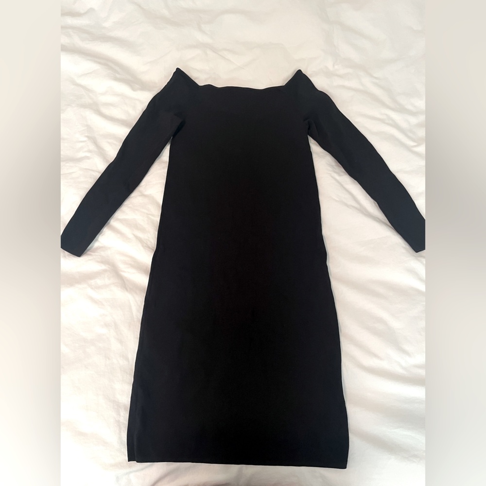 Knit bodycon off the shoulder dress